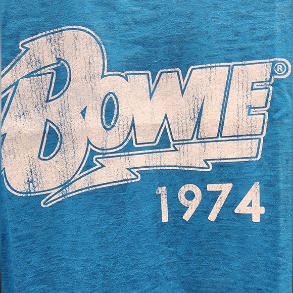 Electric Blue David Bowie Crop Burnout Tee - Picture 2 of 2